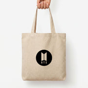 BTS logo Black - K Pop Tote Bag 3