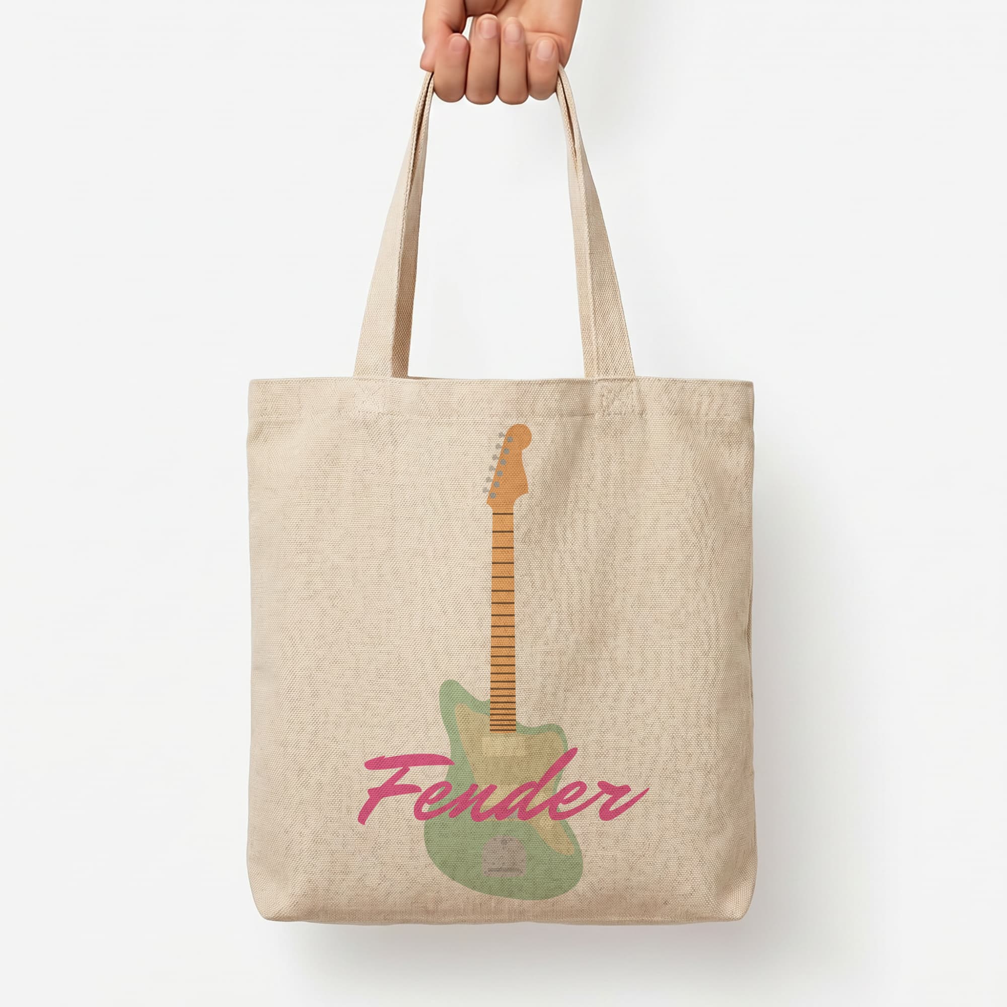 Blue Guitar Fender Tote Bag — Natural / Large