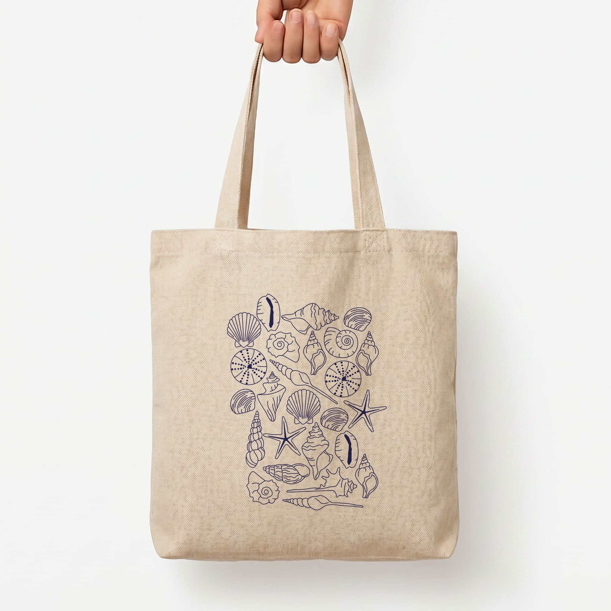 Sea Shells - Clean Girl Aesthetic Tote Bag — Natural / Large
