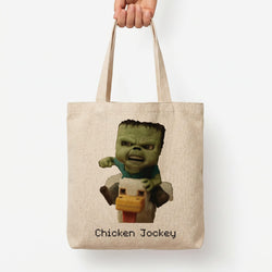 Chicken Jockey  Tote Bag — Natural / Large