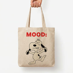 Mood Cartoon Beagle  Tote Bag — Natural / Large
