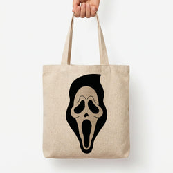 Pink Ghostface Pattern - Scream Tote Bag — Natural / Large