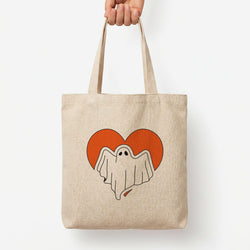 Ghost Heart  Tote Bag — Natural / Large
