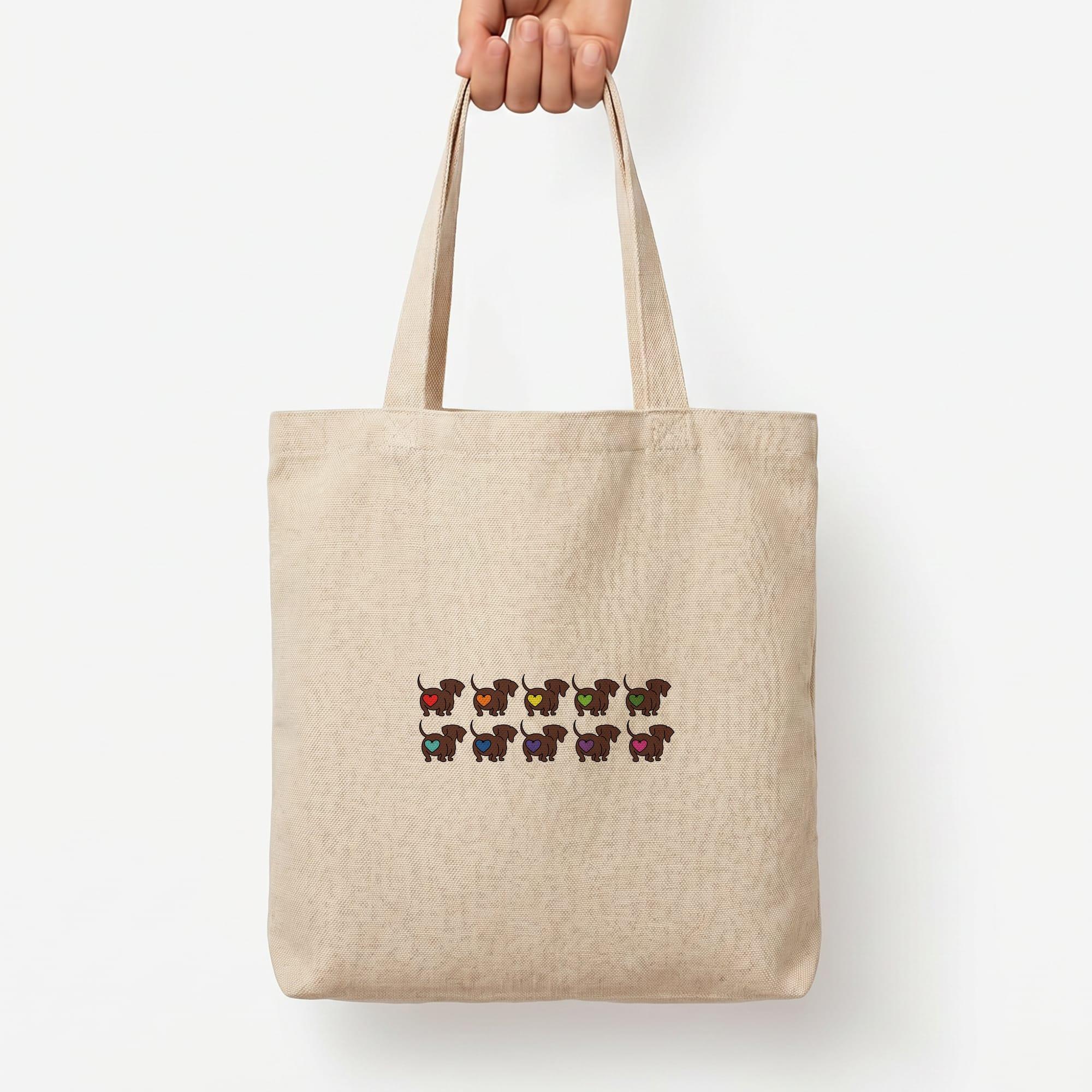 Love hearts - Dachshunds Tote Bag — Natural / Large