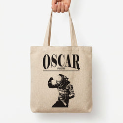 Oscar Orange And Black Tote Bag — Natural / Large