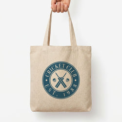 Cricket Badge Tote Bag — Natural / Large