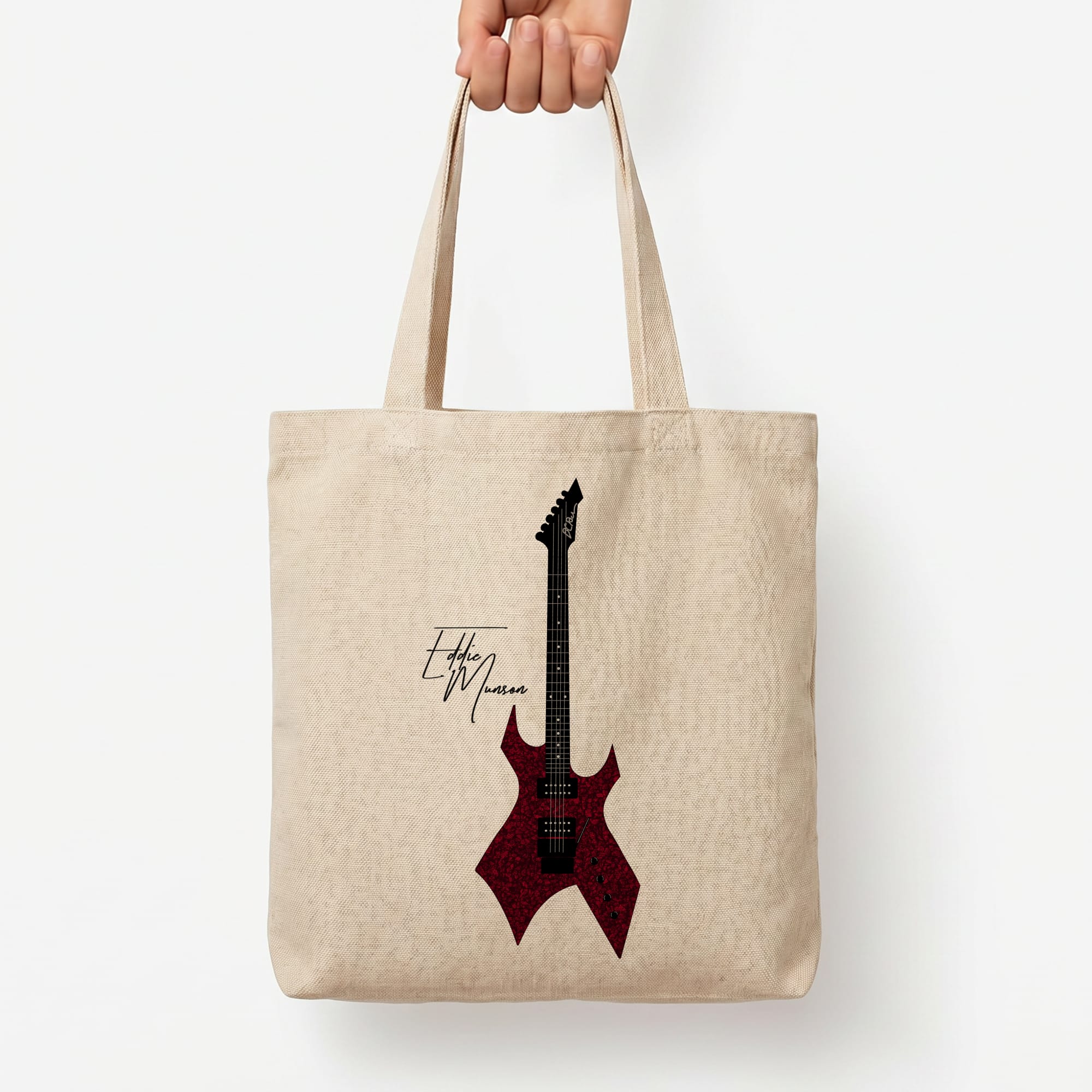 Eddie Munson Guitar Tote Bag — Natural / Large