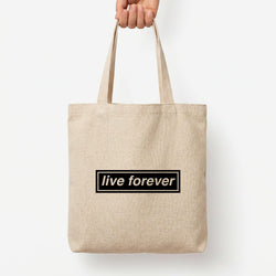 Live Forever Tote Bag — Natural / Large