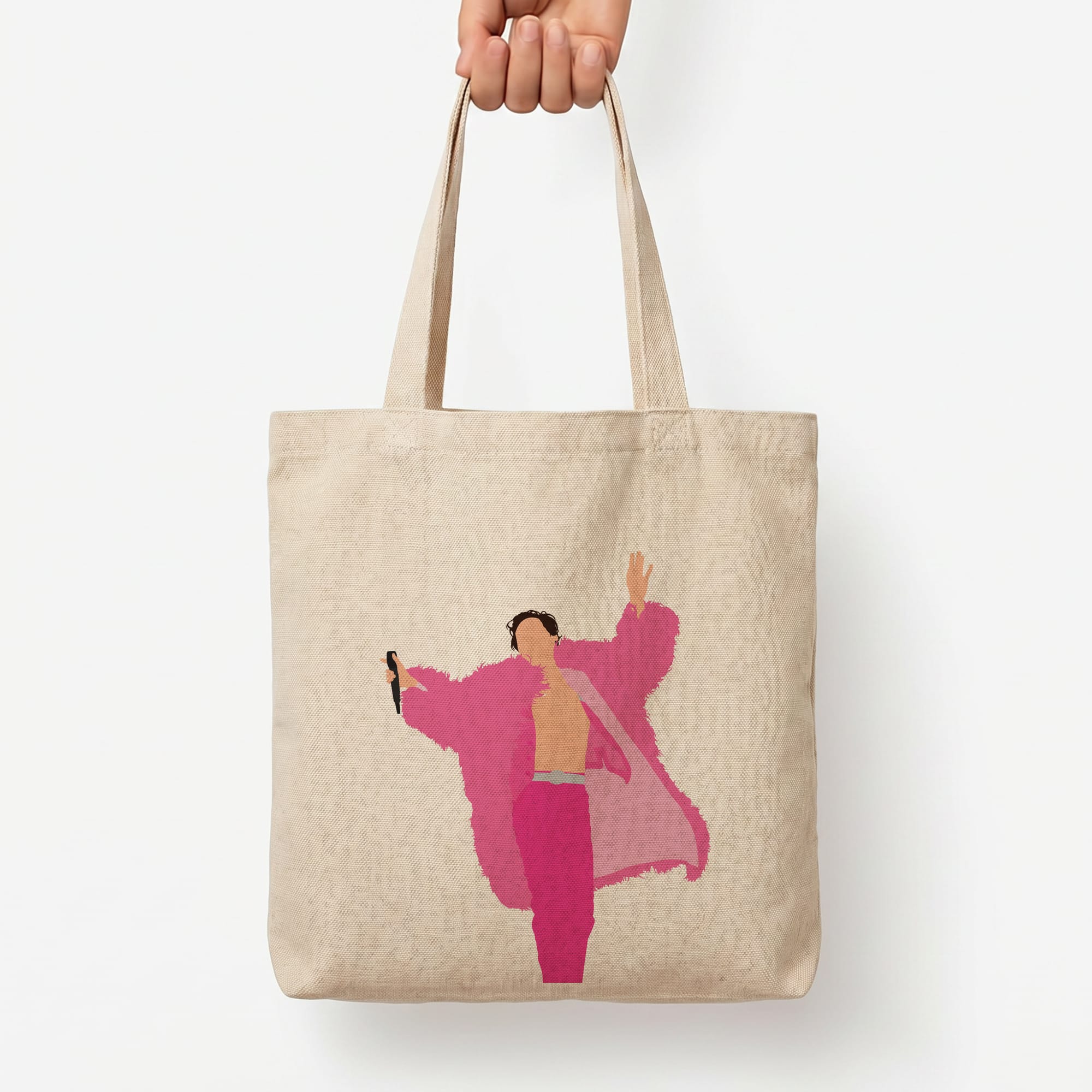 Harry Pink Coat  Tote Bag — Natural / Large