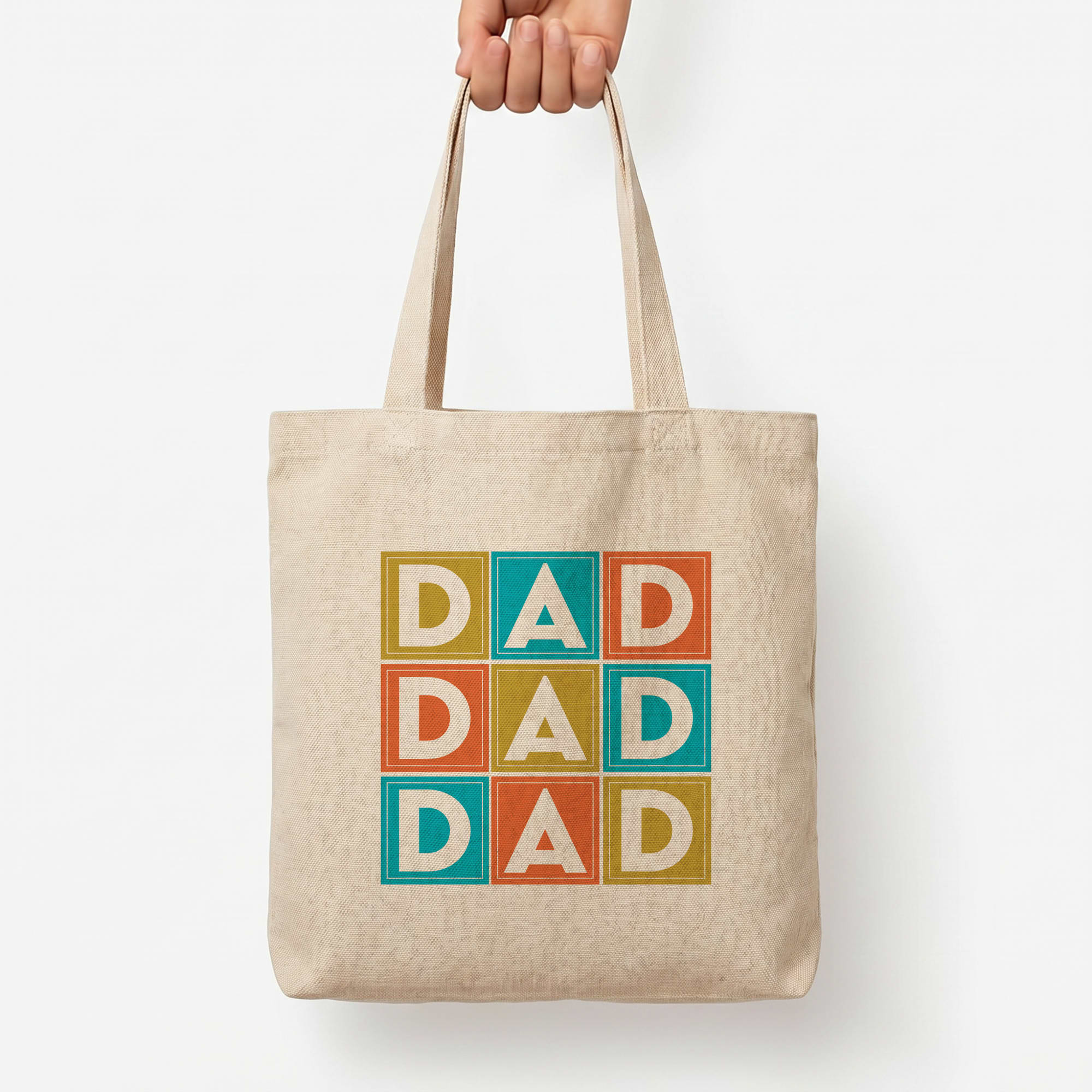 Dad Cubes Tote Bag — Natural / Large