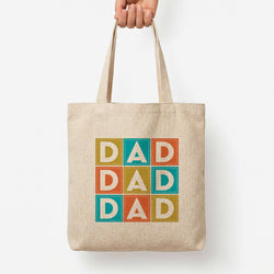 Dad Cubes Tote Bag — Natural / Large