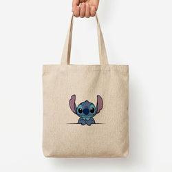 Alien Blue Leaning Tote Bag — Natural / Large
