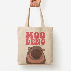 Moo Pink Tote Bag — Natural / Large