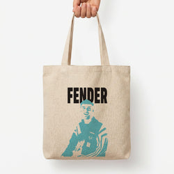 Fender Silhouette Blue Tote Bag — Natural / Large