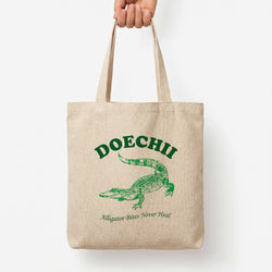 Alligator Bites Never Heal Collage Tote Bag — Natural / Large