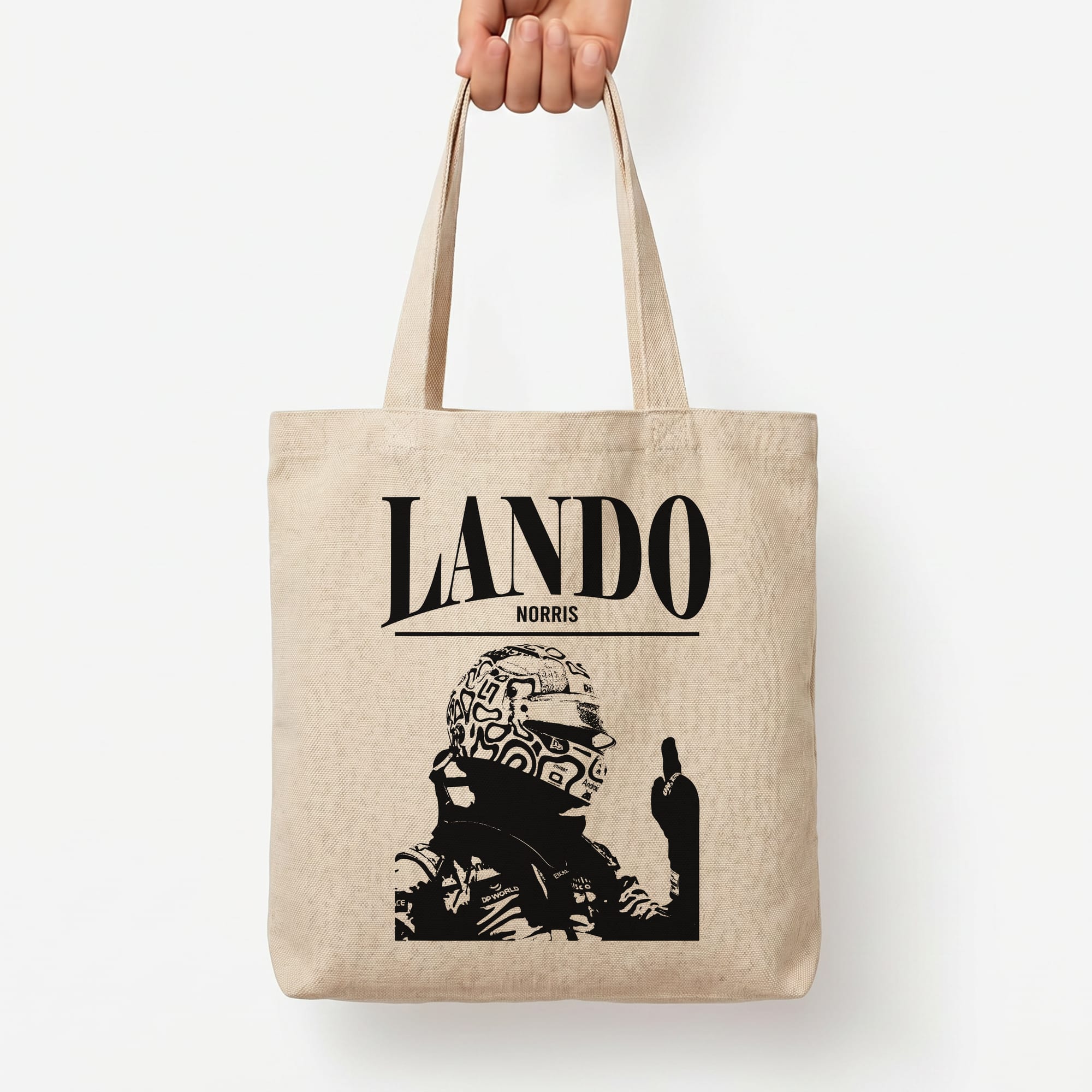 Lando Black And Green  Tote Bag — Natural / Large
