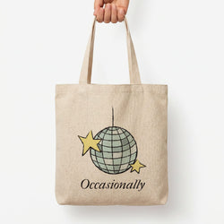 Ocasionally Discoball Tote Bag — Natural / Large