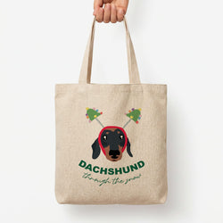 Dachshund Through The Snow Tote Bag — Natural / Large