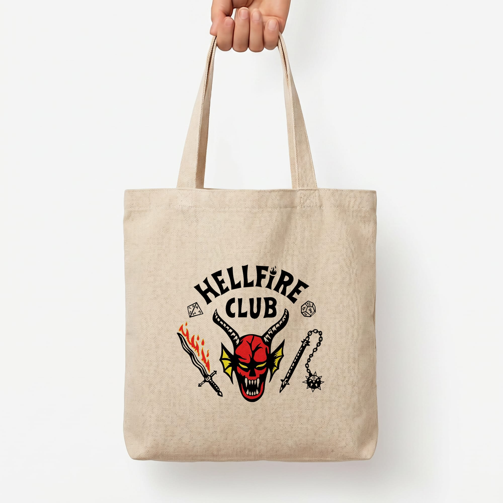 Hellfire Club Logo Tote Bag — Natural / Large