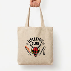 Hellfire Club Logo Tote Bag — Natural / Large