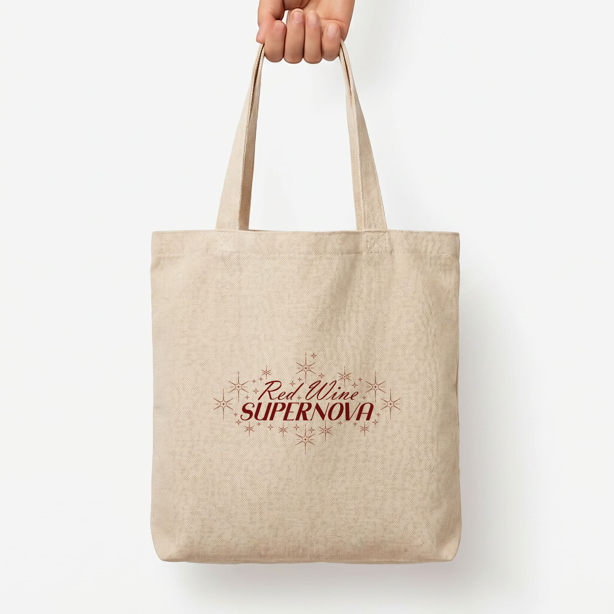 Red Wine Supernova Tote Bag — Natural / Large