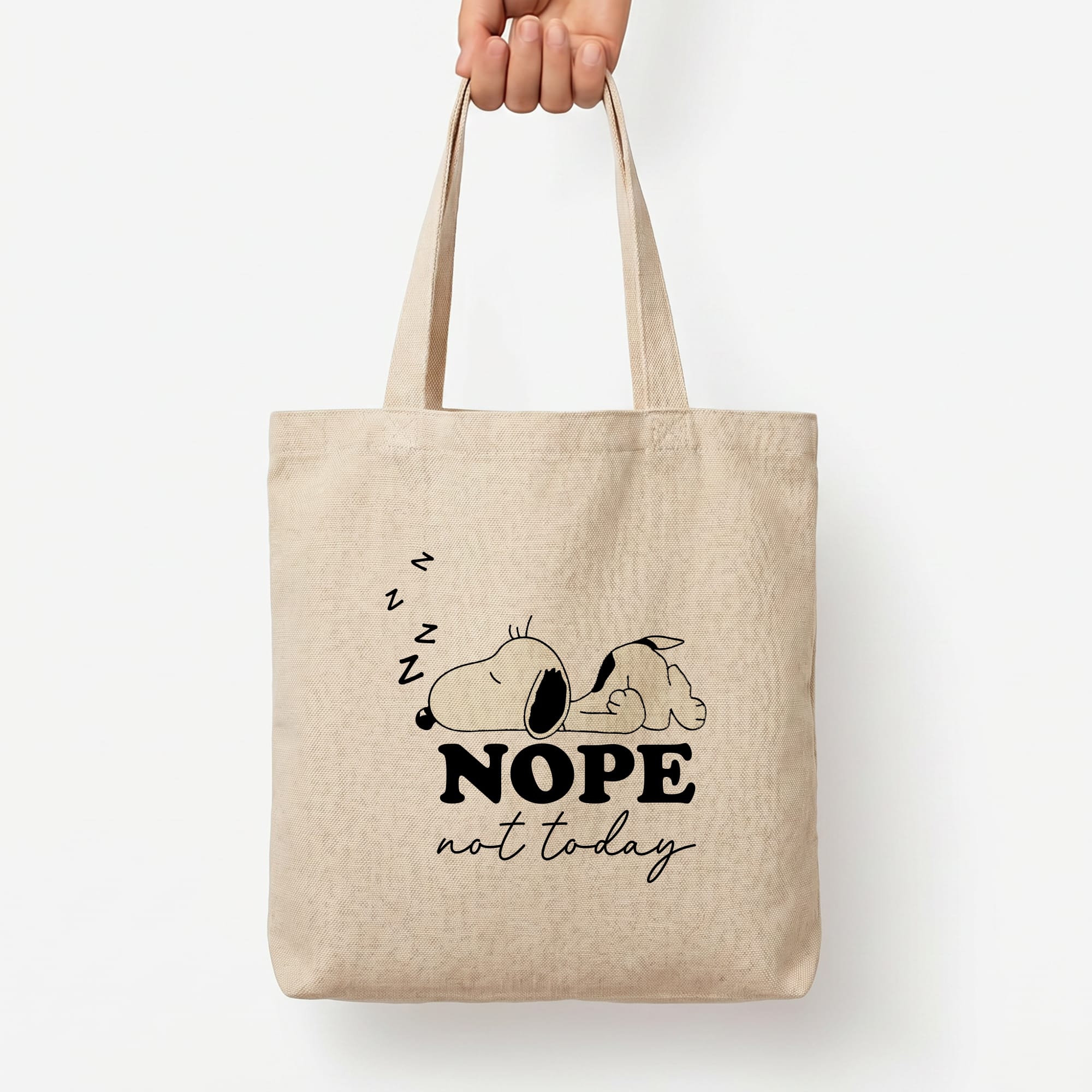 Nope, Not Today Tote Bag — Natural / Large