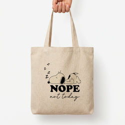 Nope, Not Today Tote Bag — Natural / Large