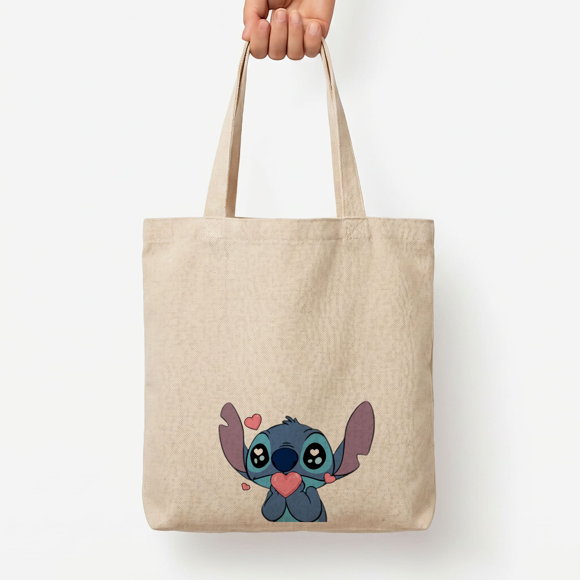Cute Alien Blue Tote Bag — Natural / Large