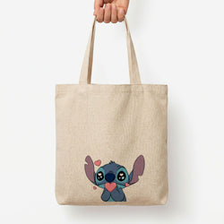 Cute Alien Blue Tote Bag — Natural / Large