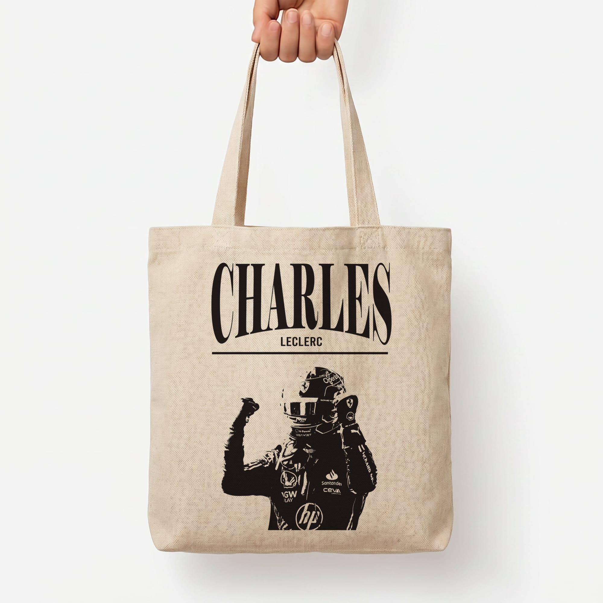 Charles Red And Gold Tote Bag — Natural / Large