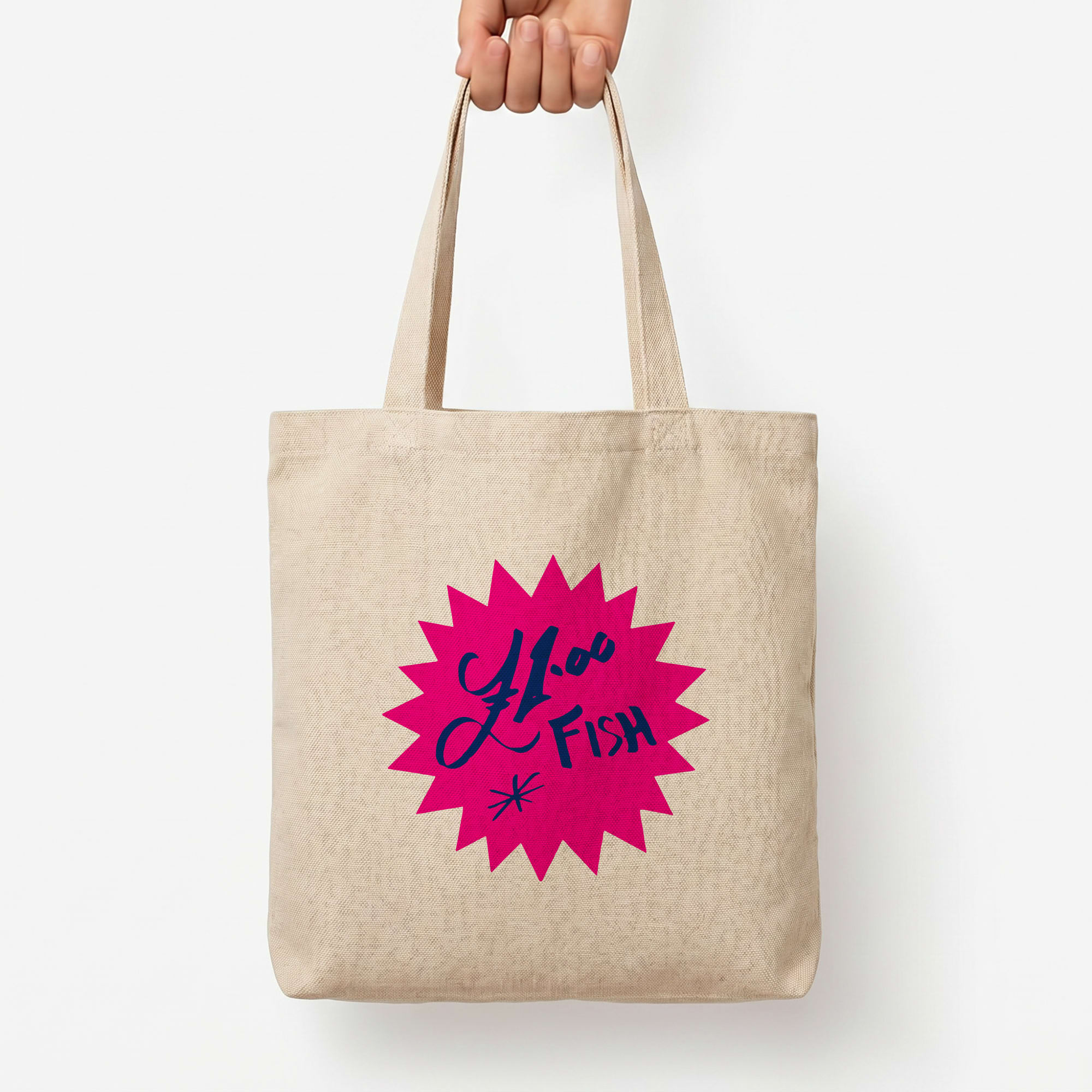 One Pound Fish - British Pop Culture Tote Bag — Natural / Large