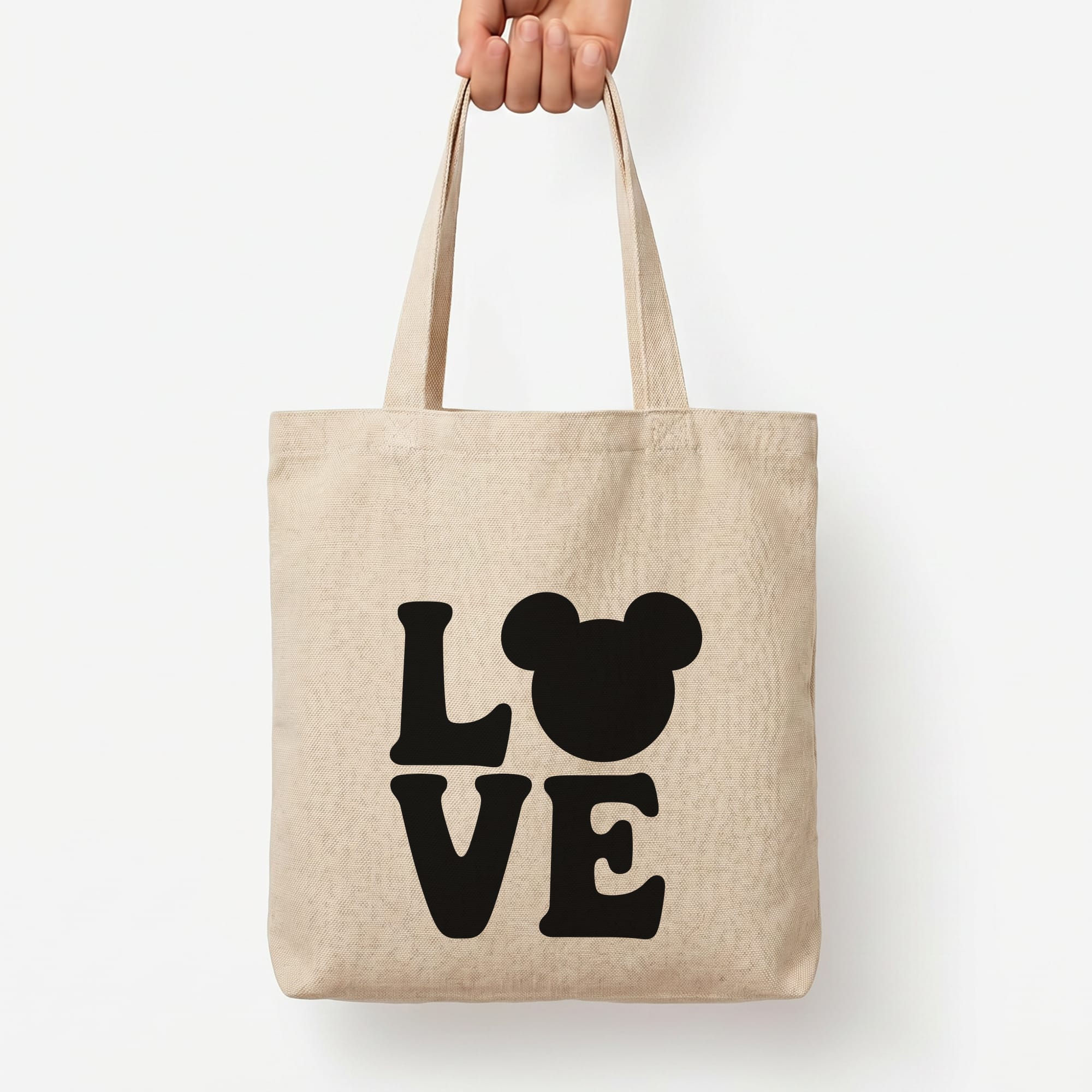 Mouse Love Valentine's Tote Bag — Natural / Large