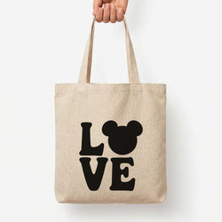 Mouse Love Valentine's Tote Bag — Natural / Large