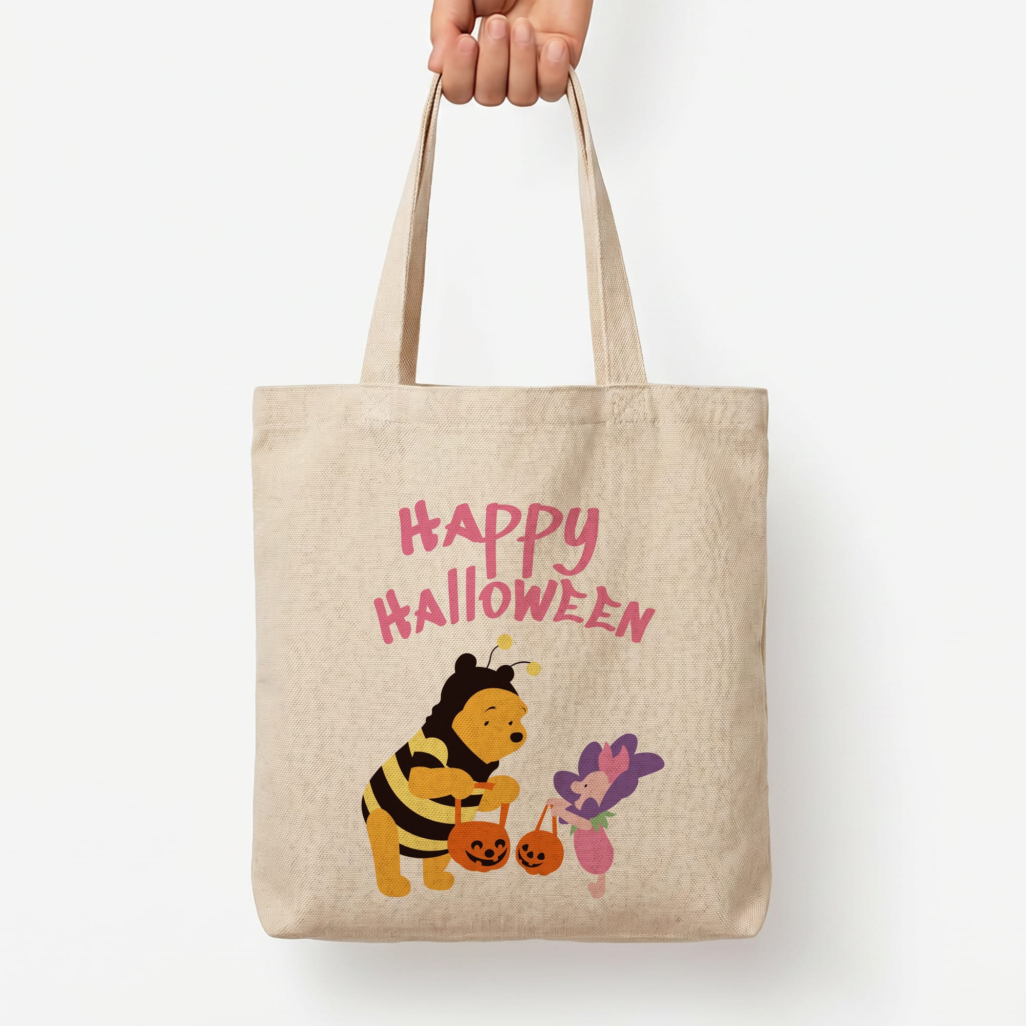 Winnie Halloween Tote Bag — Natural / Large