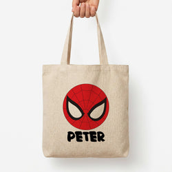 SpiderMan - Personalised Superhero Comic Tote Bag — Natural / Large