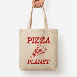 Retro Pizza Planet  Tote Bag — Natural / Large