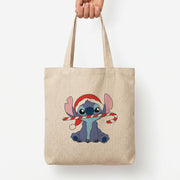 Cute Blue Alien Candycane Tote Bag 3