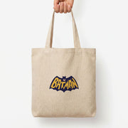 Bat Superhero Purple Logo Tote Bag 3