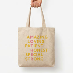 Mother Anagram Tote Bag — Natural / Large