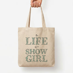 TLOAS Bedazzled Writing Tote Bag — Natural / Large