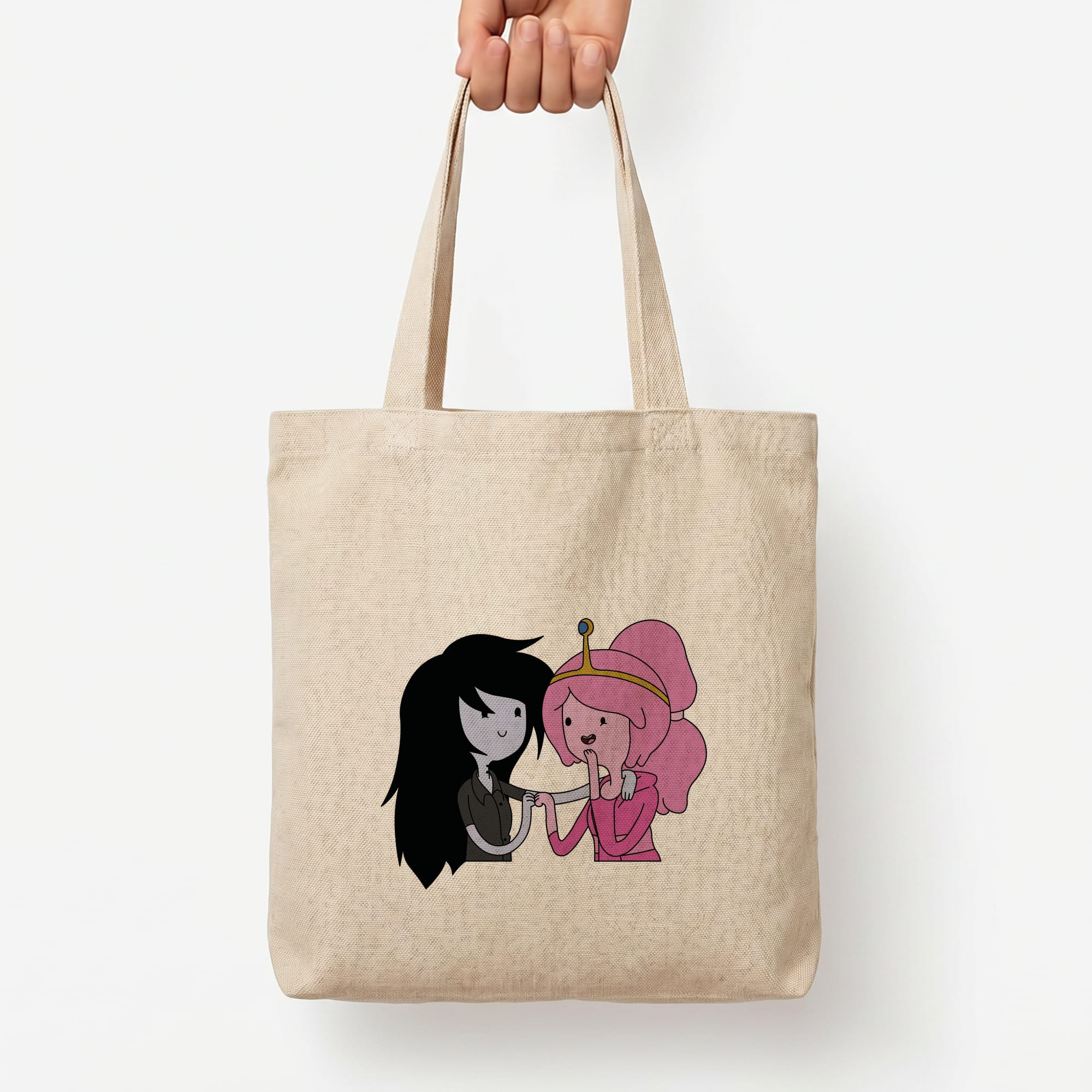 Marceline And Bubblegum Tote Bag — Natural / Large