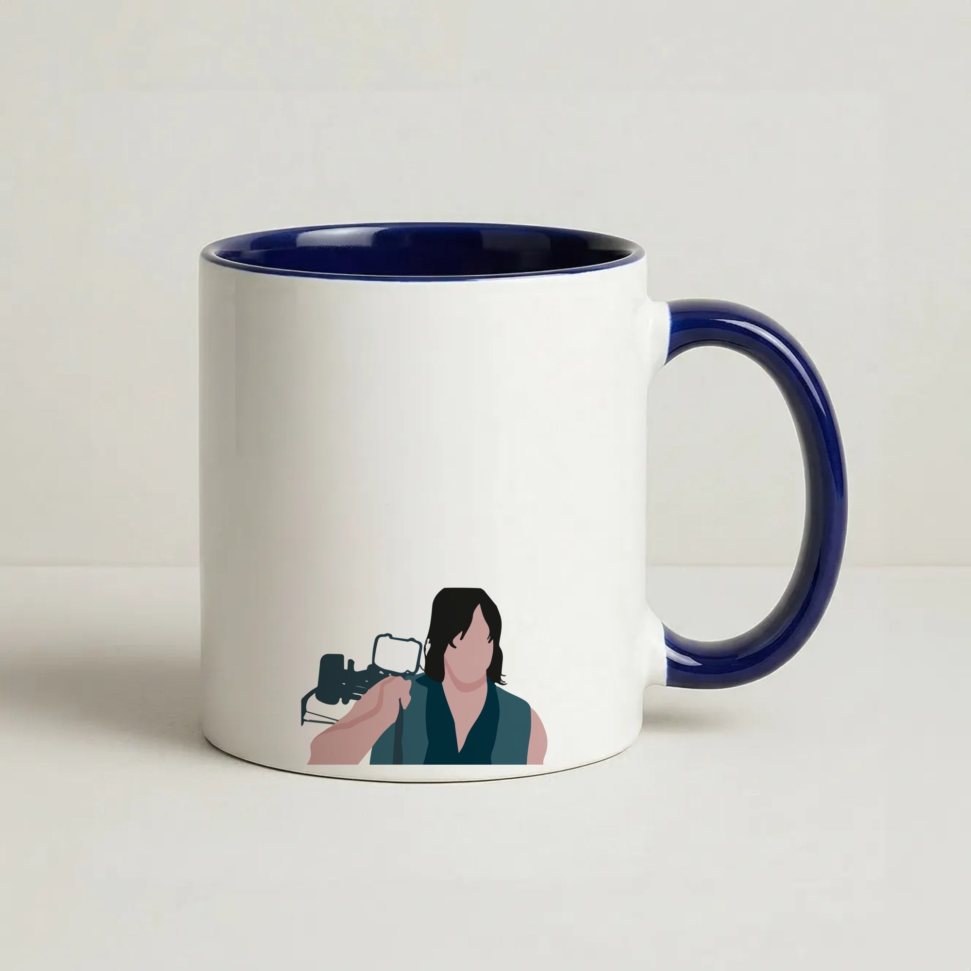 Daryl And His Crossbow - TWD Coffee Navy Blue Mug