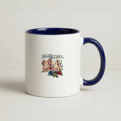 Friends Not Food - Vegan Coffee Navy Blue Mug
