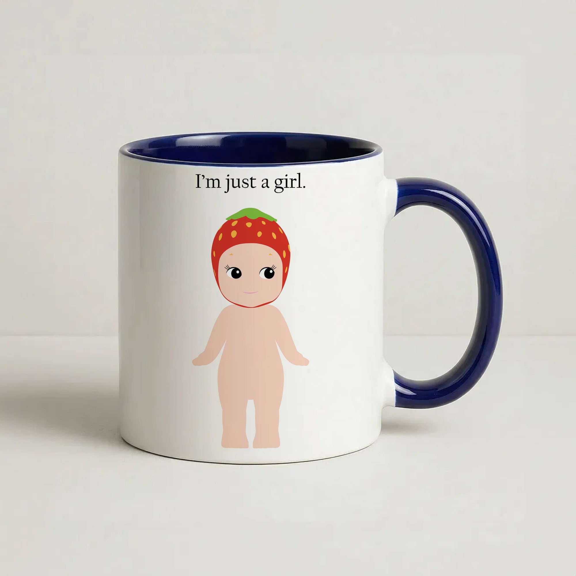 I'm Just A Girl Coffee Navy Blue Mug