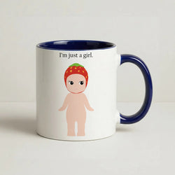 I'm Just A Girl Coffee Navy Blue Mug