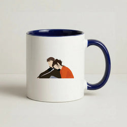 Marianne Resting On Connell Coffee Navy Blue Mug