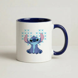 Blue Alien Hearts Coffee Navy Blue Mug