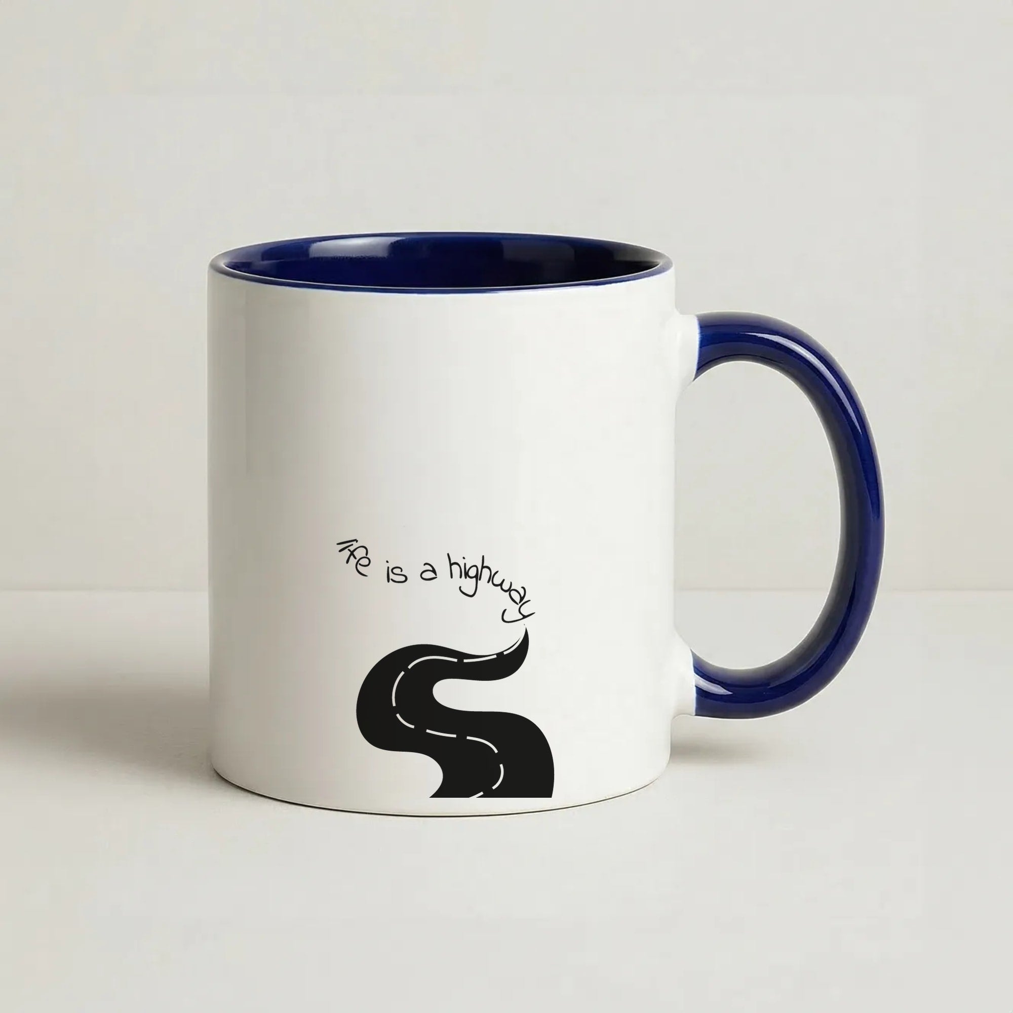 Life Is A Highway - Cars Coffee Navy Blue Mug