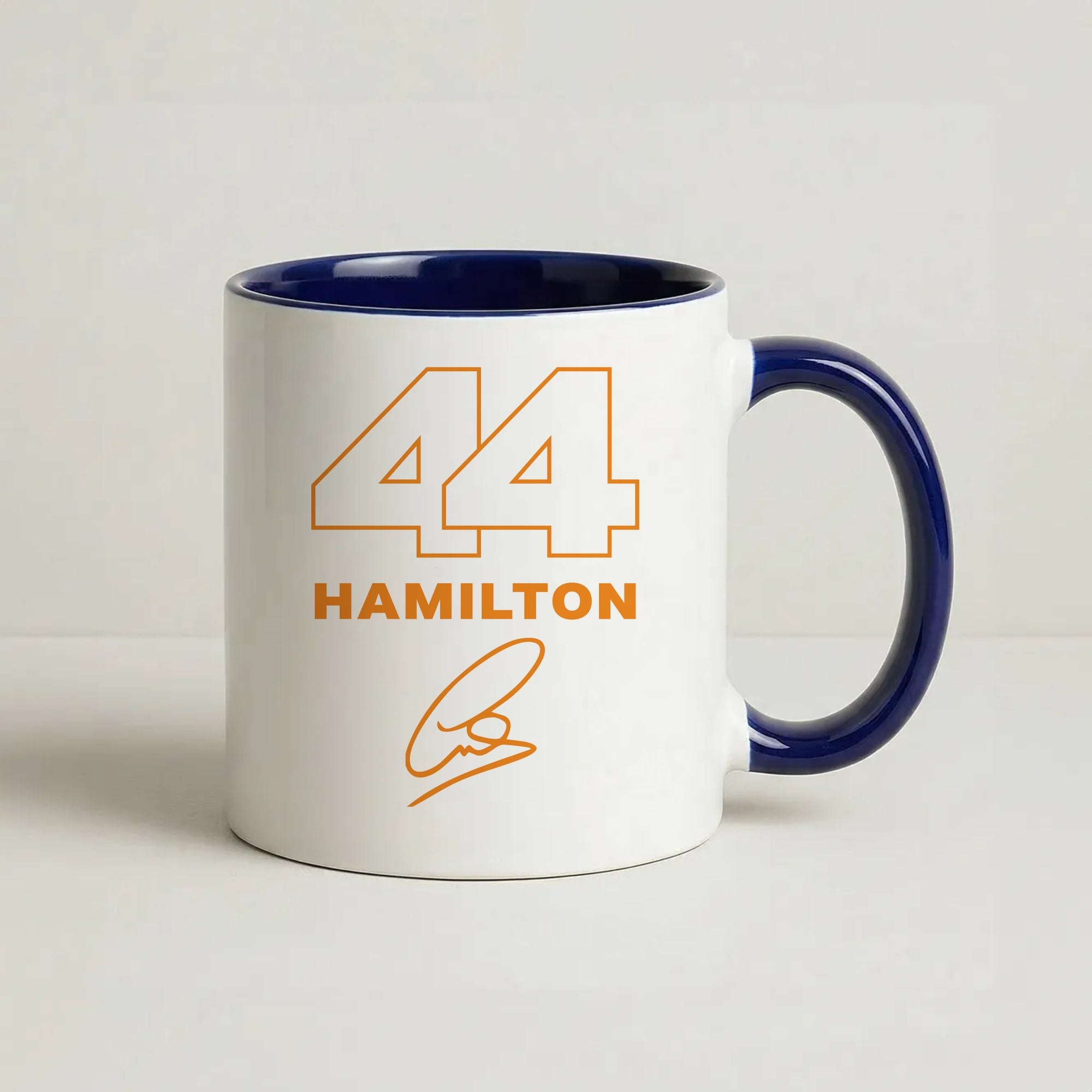 Stripes 44 Hamilton Coffee Navy Blue Mug