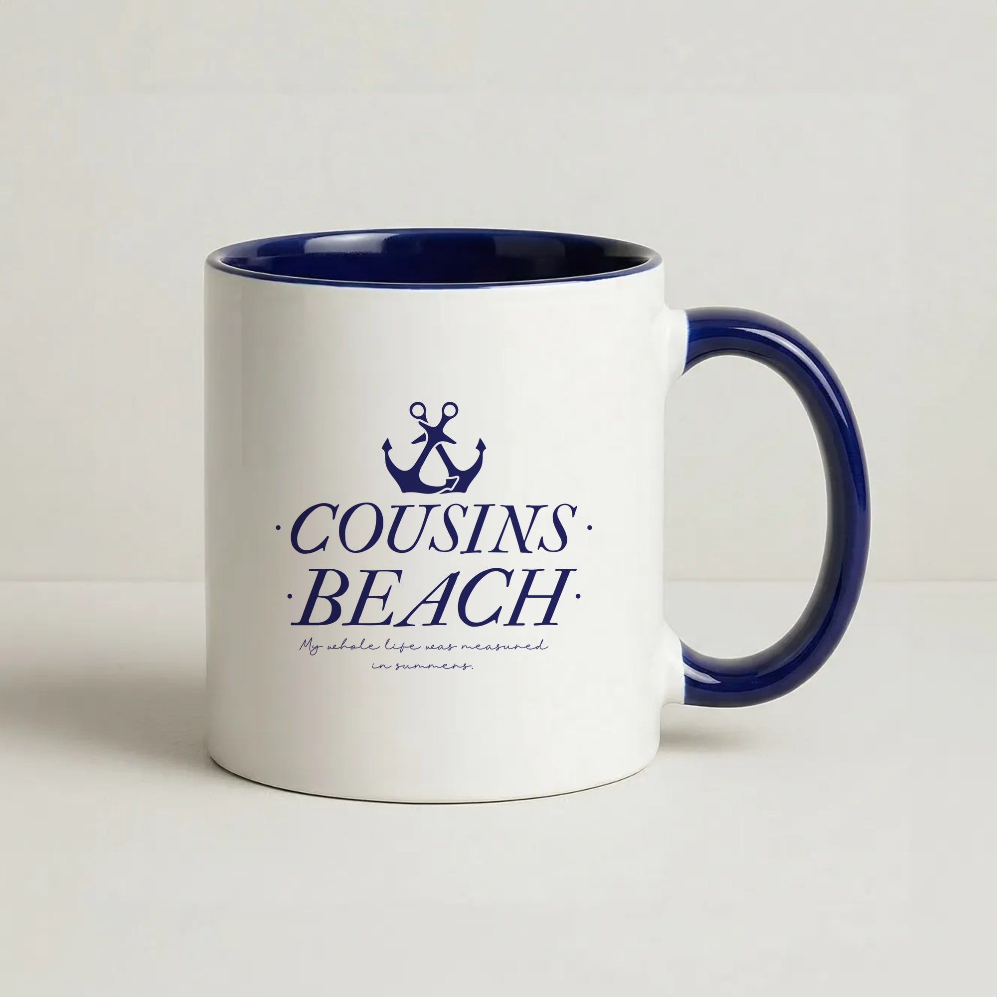 Stripes Cousin Beach Coffee Navy Blue Mug